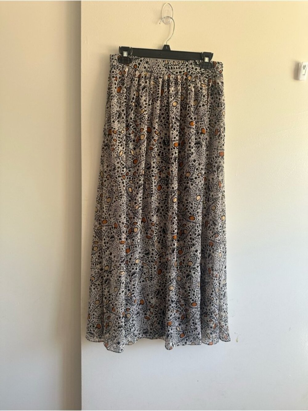 Printed Maxi Skirt in Black